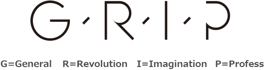G=General&rarr;普遍&rarr;普遍である事業コンセプト R=Revolution&rarr;変革&rarr;変革し成長する事業と人 I=Imagination&rarr;創作&rarr;創作し続けるファッションとビジネス P=Profess&rarr;天職&rarr;天職として生き生き働く仲間たち