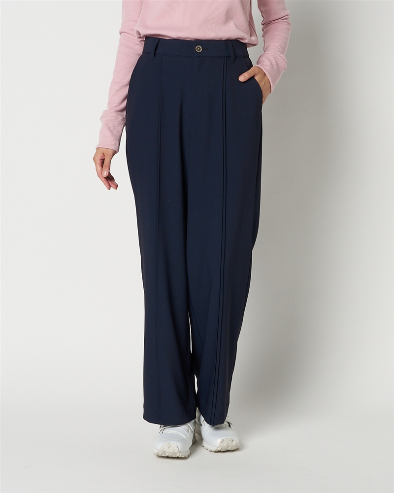 コバタック美ライン ワイドストレートパンツ NAVY